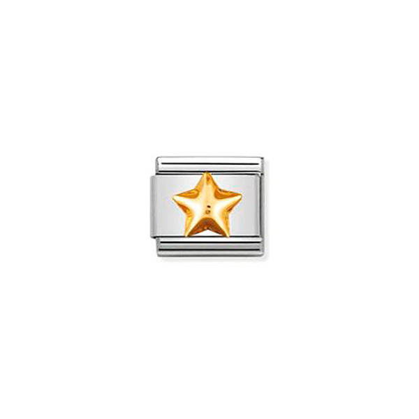 Composable Classic Fun in Stainless Steel With Bonded Yellow Gold - Raised Star