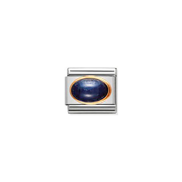 Composable Classic Oval Stones in Stainless Steel With Bonded Yellow Gold - Sapphire