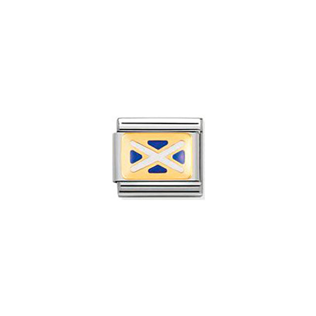 Composable Classic Europe Flag in Stainless Steel With Enamel and Bonded Yellow Gold - Scotland