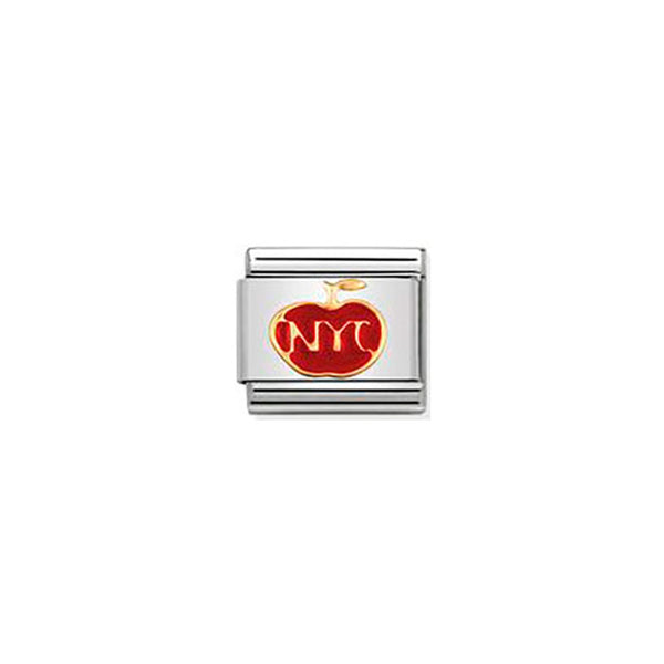 Composable Classic 1 Fun in Stainless Steel With Enamel and Bonded Yellow Gold - The Big Apple NY