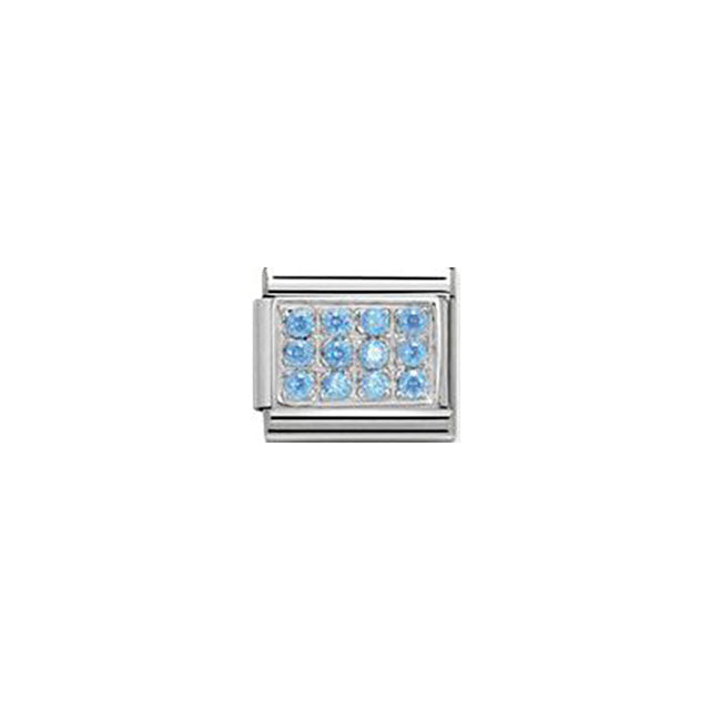 Composable Classic Pave in Stainless Steel, Cubic Zirconia and Sterling Silver - Light Blue Cz