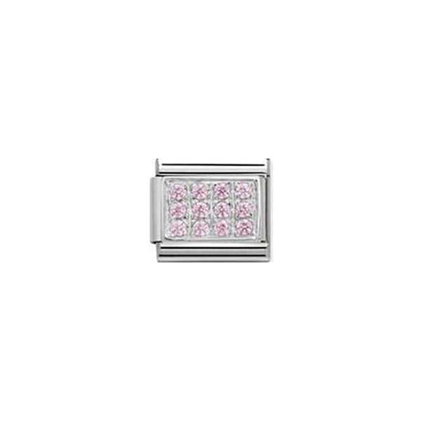 Composable Classic Pave in Stainless Steel, Cubic Zirconia and Sterling Silver - Pink Cz