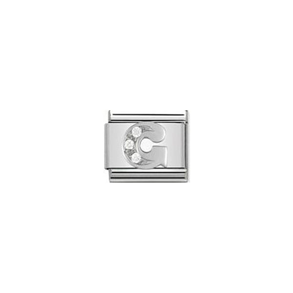 Composable Classic Alphabet Stainless Steel, Cubic Zirconia and Sterling Silver - G