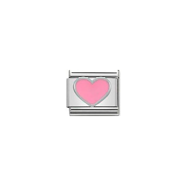 Composable Classic Symbols in Stainless Steel, Enamel and Sterling Silver - Pink Heart