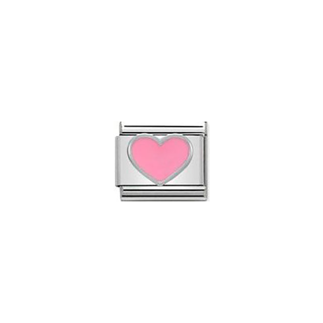 Composable Classic Symbols in Stainless Steel, Enamel and Sterling Silver - Pink Heart