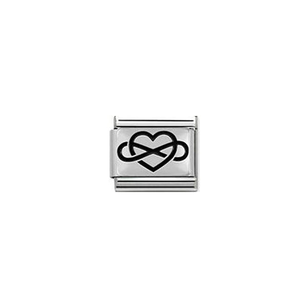 Composable Classic Plates Steel and Sterling Silver - Infinity Heart