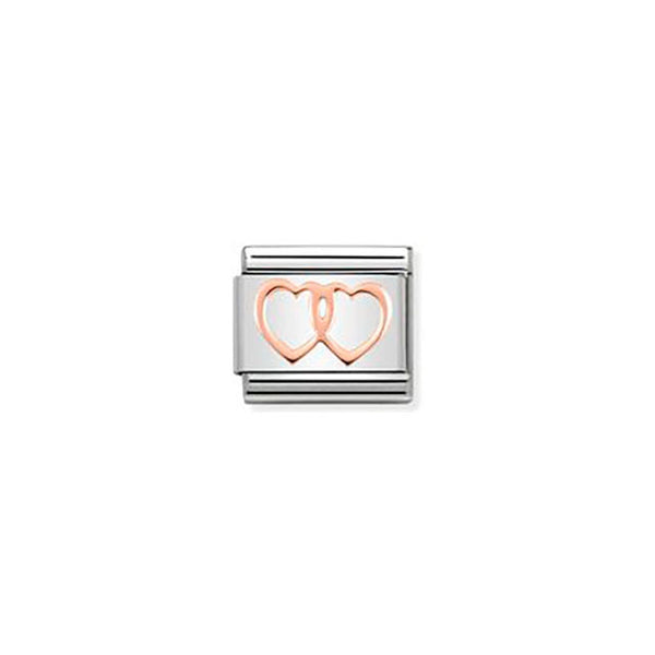 Composable Classic Symbols Steel and Bonded Rose Gold - Double Hearts