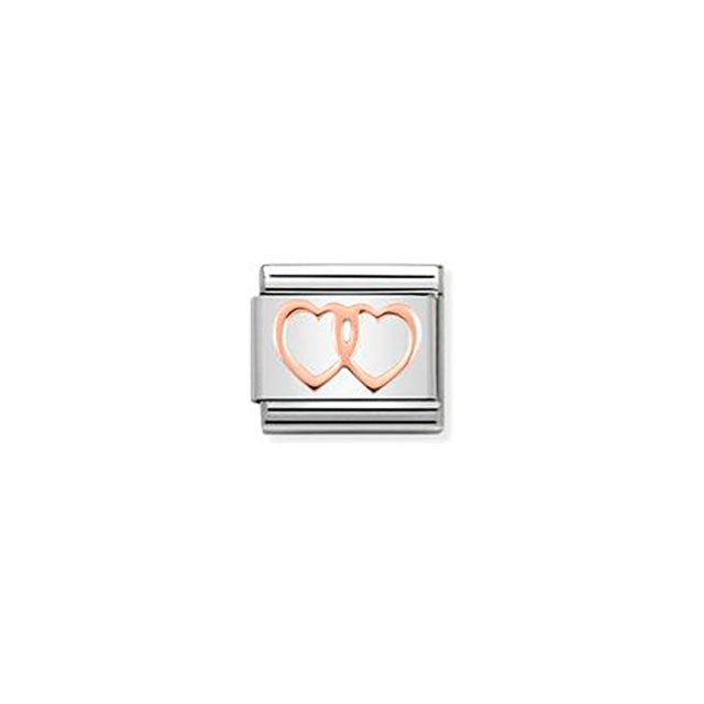 Composable Classic Symbols Steel and Bonded Rose Gold - Double Hearts