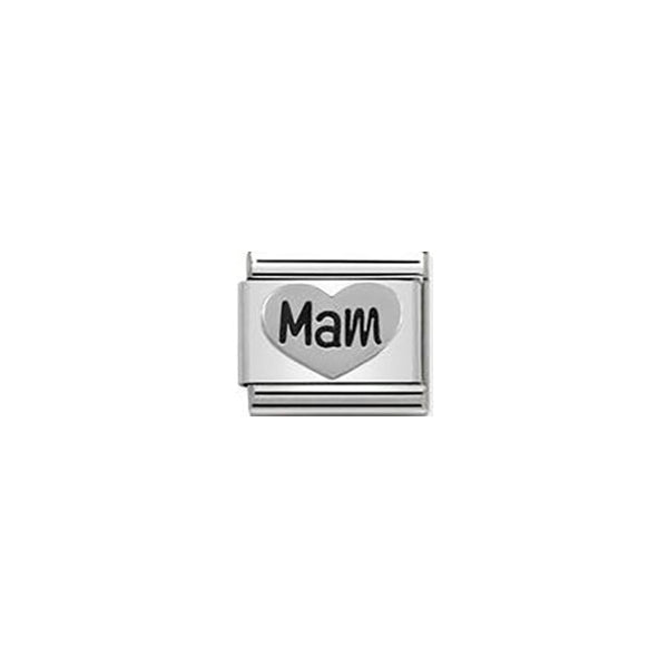 Composable Classic Symbols in Steel and Sterling Silver - Mam Heart