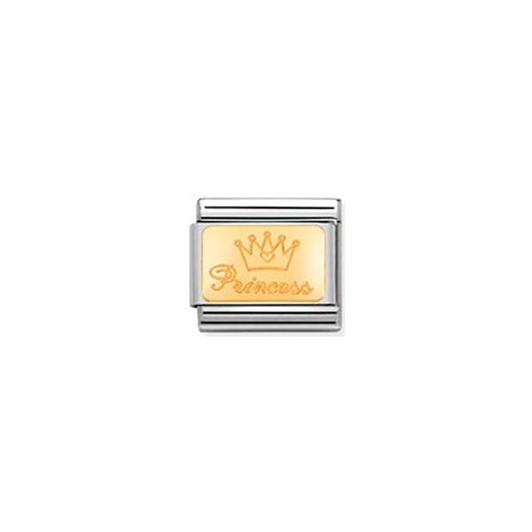 Composable Classic Engraved Signs in Stainless Steel With Bonded Yellow Gold - Princess