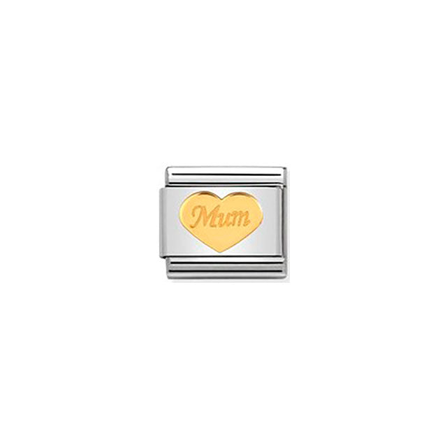 Composable Classic Symbols and Steel and Bonded Yellow Gold - Mum Heart