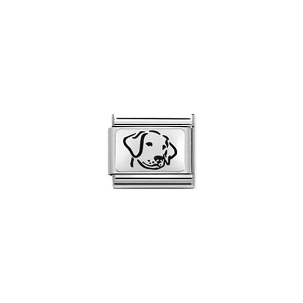 Composable Classic Plates 2 in Steel and Sterling Silver - Dog