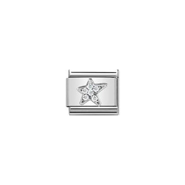 Composable Classic Symbols Steel, Cubic Zirconia and Sterling Silver - Asymmetric Star