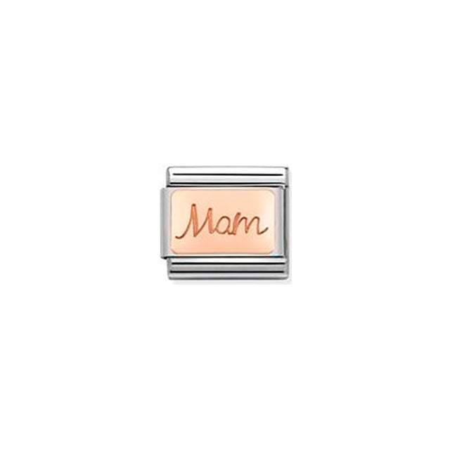 Composable Classic Engraved Writings Steel and 9K Rose Gold - Mam