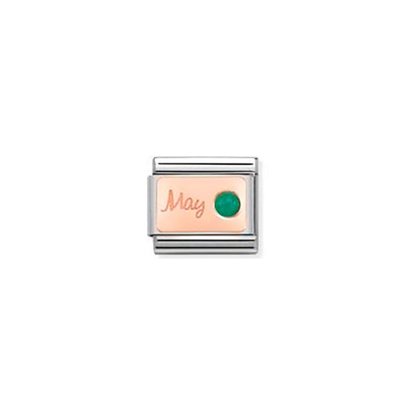 Composable Classic Stone Of Month in S, Steel and 9K Rose Gold - May Emerald