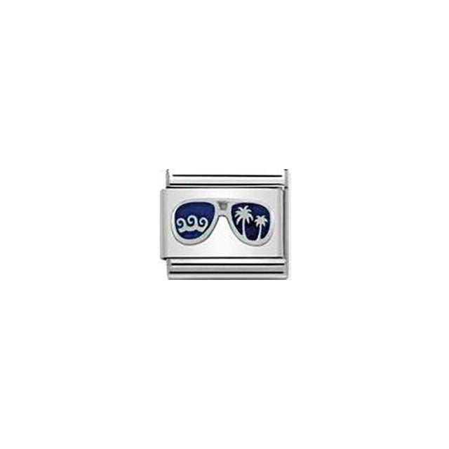 Composable Classic Symbols in Stainless Steel, Enamel and Sterling Silver - Blue Miami Sunglasses