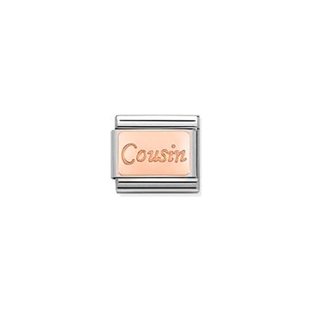 Composable Classic Engraved Writings Steel and 9K Rose Gold - Cousin