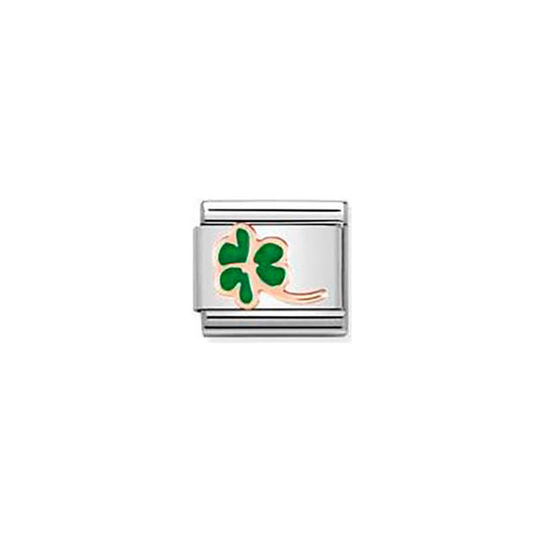 Composable Classic Symbols Steel, Enamel and Bonded Rose Gold - Clover