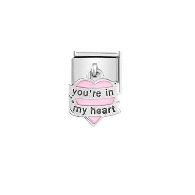 Composable Classic Charms Steel, Sterling Silver and Enamel - You Re in My Heart