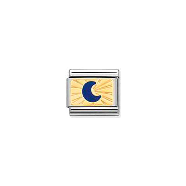Composable Classic Plates Steel, Enamel and Bonded Yellow Gold - Moon Blue