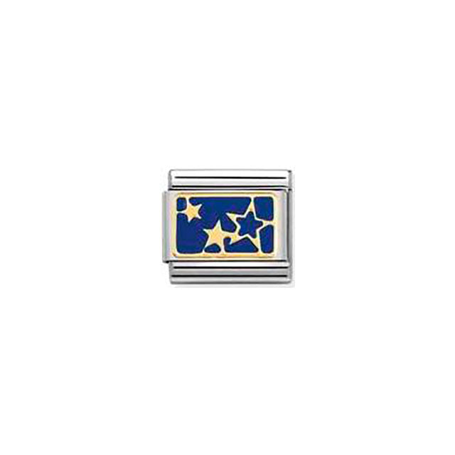 Composable Classic Plates Steel, Enamel and Bonded Yellow Gold - Stars Blue Plate