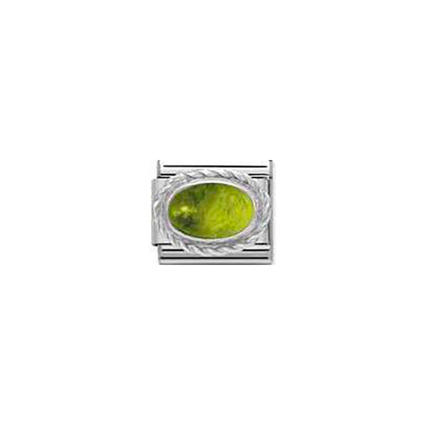 Composable Classic Stones in Stainless Steel With Sterling Silver Setting and Detail - Peridot