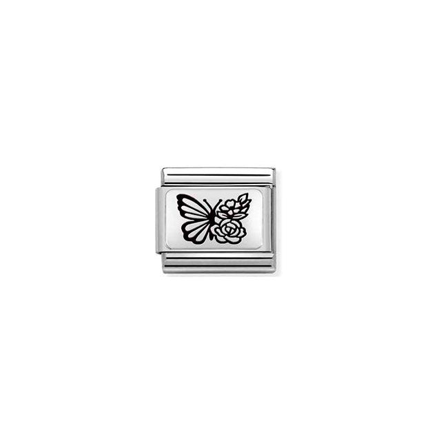 Composable Classic Plates Stainless Steel and 925 Sterling Silver - Butterfly Flowers