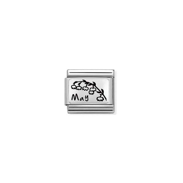 Composable Classic Month Flower Plates Stainless Steel and 925 Sterling Silver - May