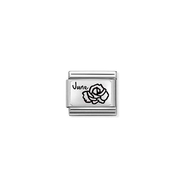 Composable Classic Month Flower Plates Stainless Steel and 925 Sterling Silver - June