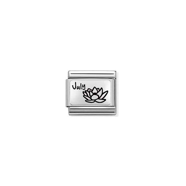 Composable Classic Month Flower Plates Stainless Steel and 925 Sterling Silver - July