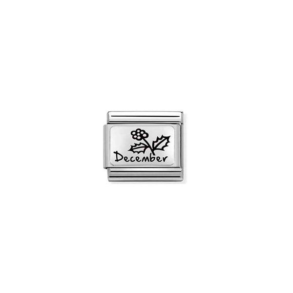 Composable Classic Month Flower Plates Stainless Steel and 925 Sterling Silver - December