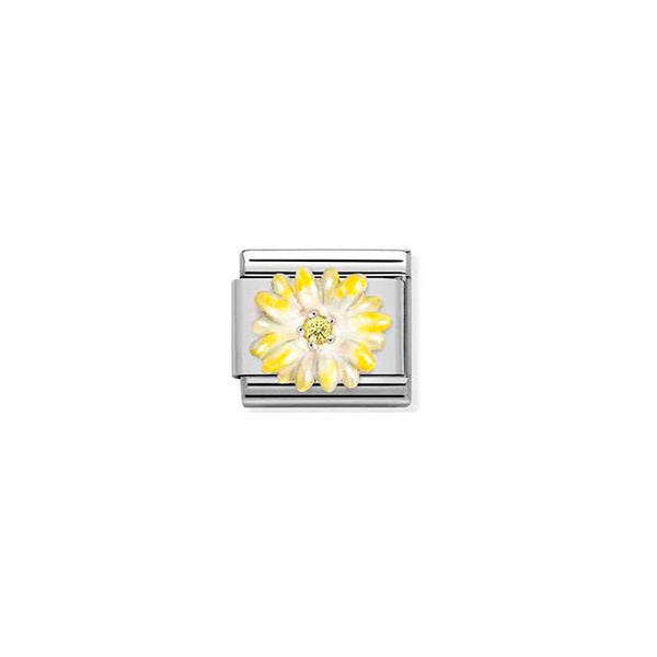Composable Classic Simbols Stainless Steel, Enamel, Cubic Zirconia and Sterling Silver - Yellow Flower