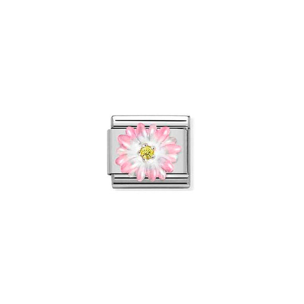 Composable Classic Simbols Stainless Steel, Enamel, Cubic Zirconia and Sterling Silver - Rose Flower