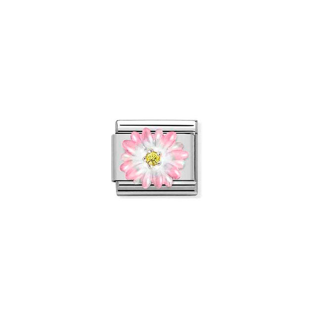 Composable Classic Simbols Stainless Steel, Enamel, Cubic Zirconia and Sterling Silver - Rose Flower