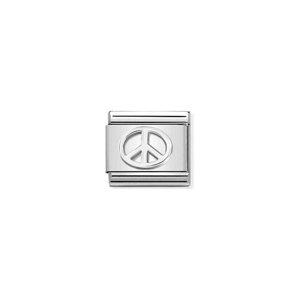 Composable Classic Symbols in Steel and Sterling Silver - Peace Symbol