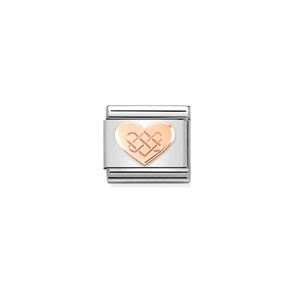 Composable Classic Symbols Steel and Bonded Rose Gold - Celtic Knot Heart