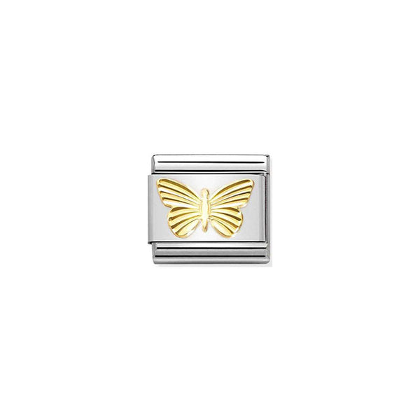 Composable Classic Symbols Steel and Bonded Yellow Gold - Diamond-Coated Butterfly