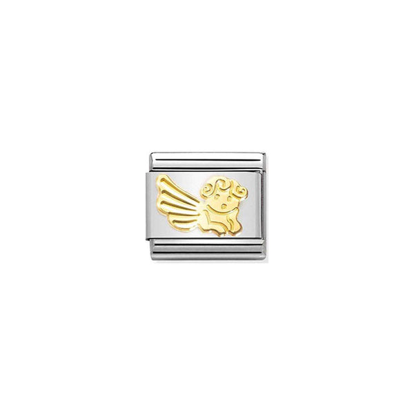 Composable Classic Symbols Steel and Bonded Yellow Gold - Diamond-Coated Angel