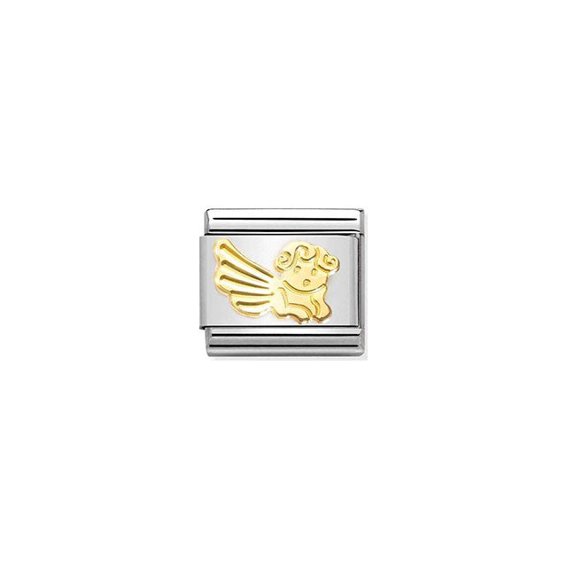 Composable Classic Symbols Steel and Bonded Yellow Gold - Diamond-Coated Angel