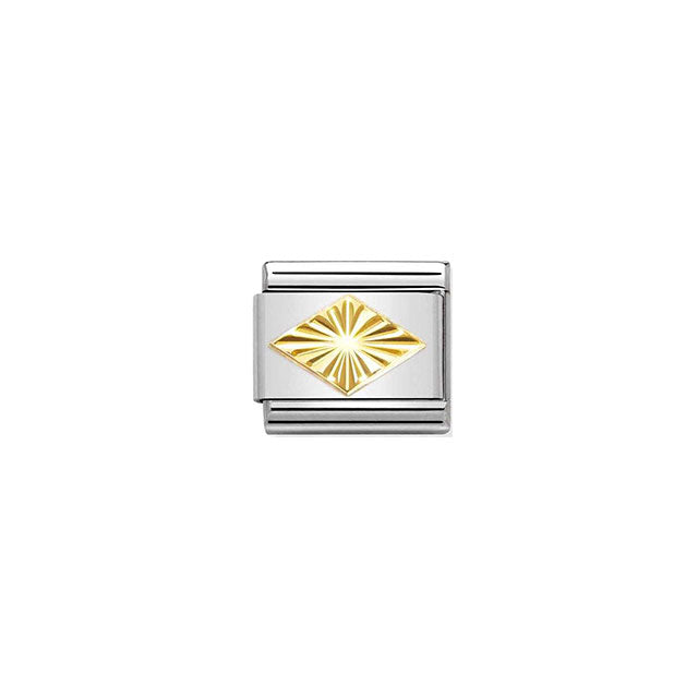Composable Classic Symbols Steel and Bonded Yellow Gold - Diamond-Coated Rhombus