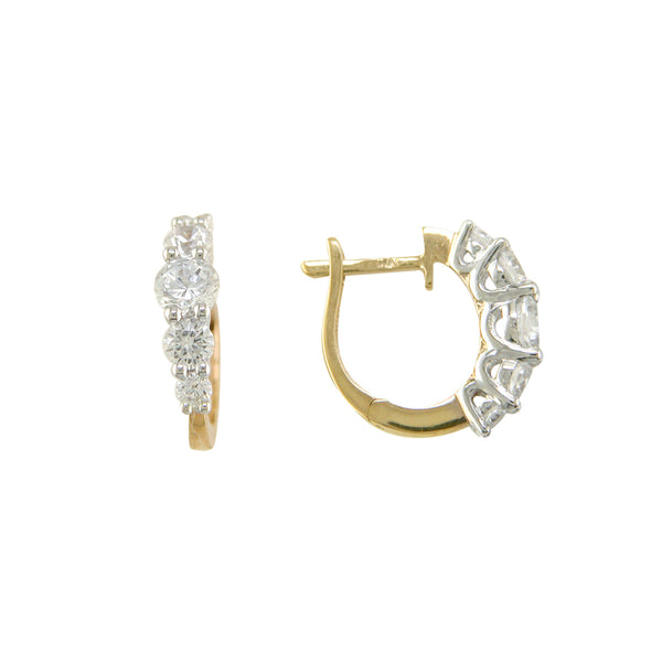 9ct Yellow Gold CZ Huggy Earrings