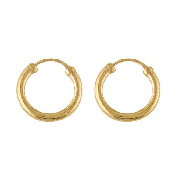 9ct Yellow Gold Sleeper Earrings  14mm