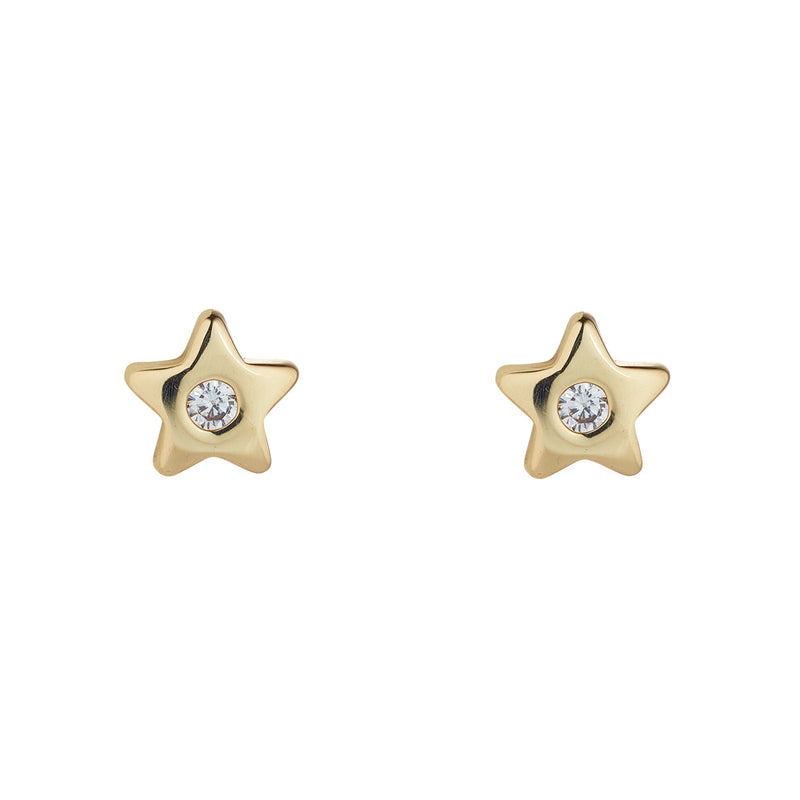 NJO Designs 9ct Yellow Gold CZ Star Stud Earrings