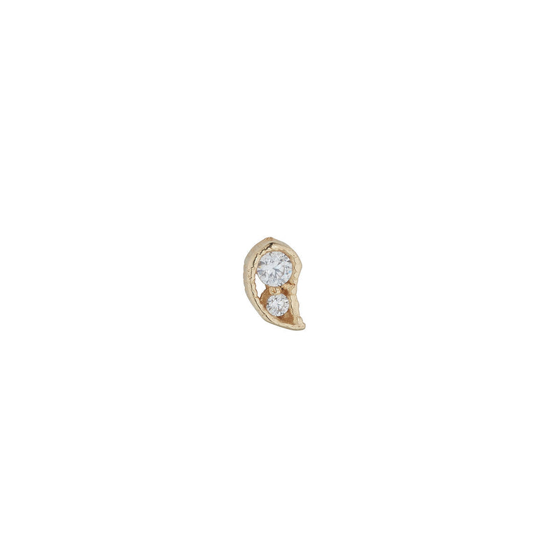 9ct Yellow Gold Single CZ Paisley Stud Earring