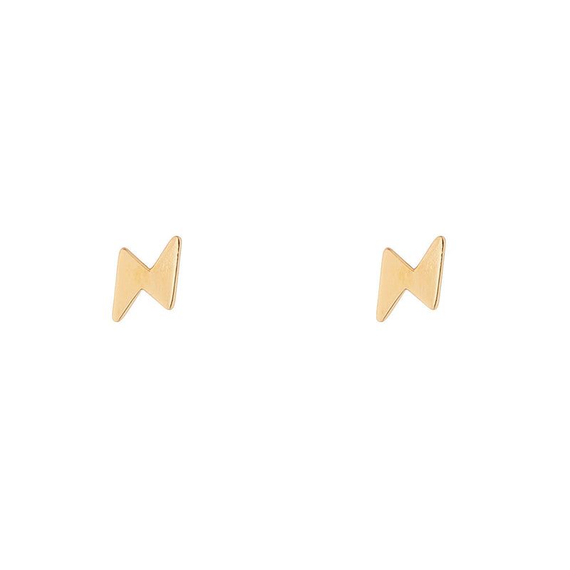 9ct Yellow Gold Single Lightning Bolt Threaded Stud Earring 6mm