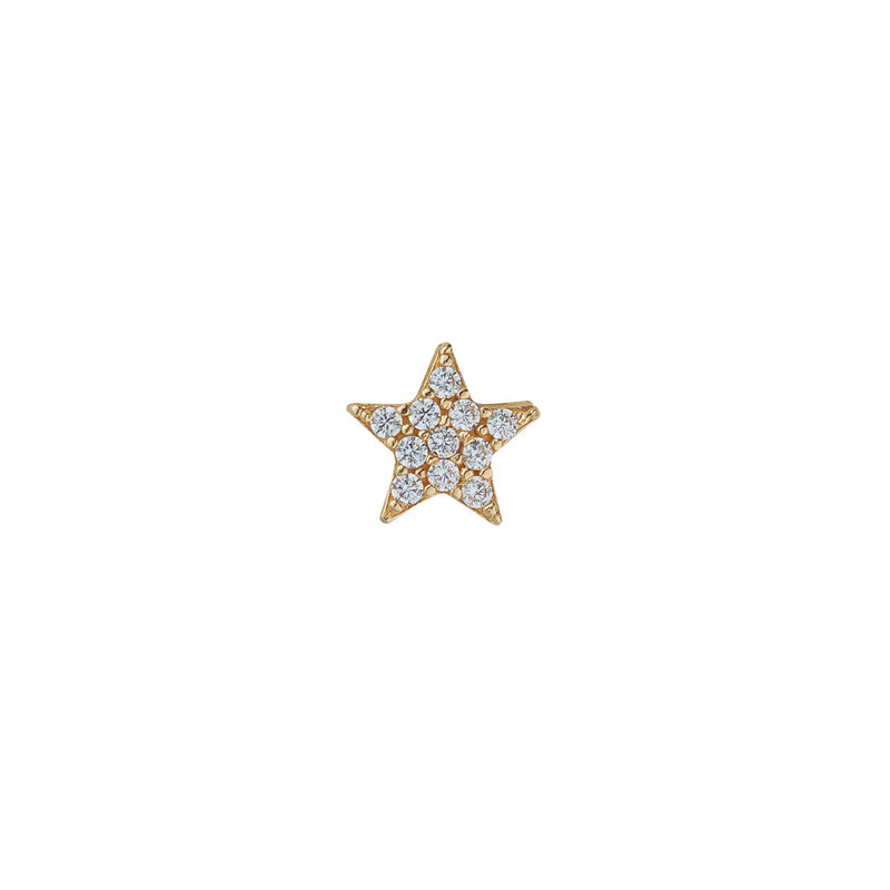 NJO Designs 9ct Yellow Gold Single Large CZ Star Stud Earring