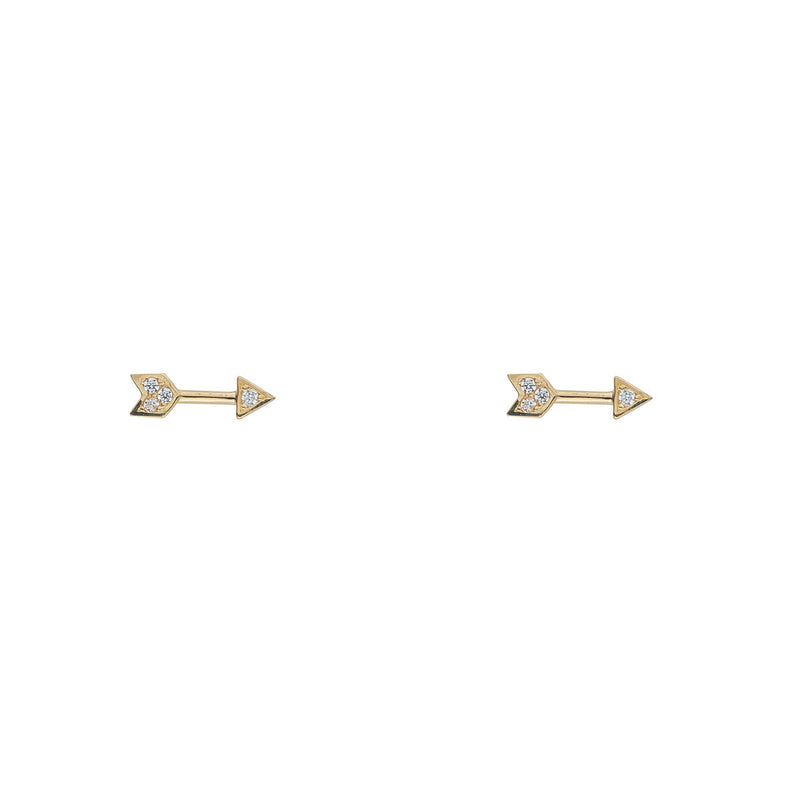 NJO Designs 9ct Yellow Gold CZ Arrow Earrings