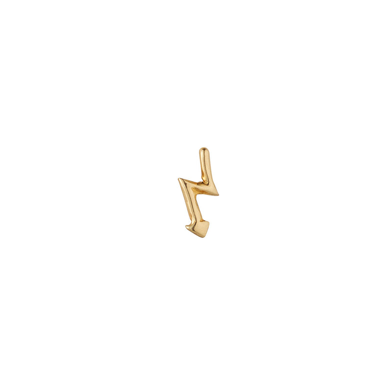 NJO Designs 9ct Yellow Gold Single Lightening Bolt Stud Earring