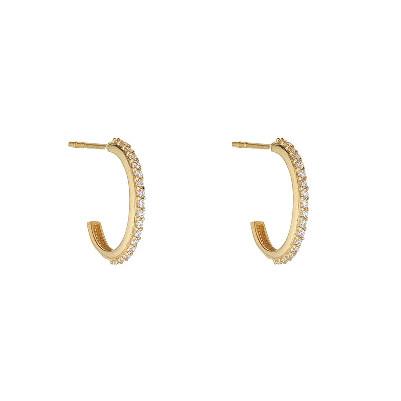 9ct Yellow Gold CZ Hoop Earrings