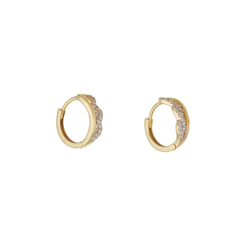 NJO Designs 9ct Yellow Gold CZ Infinity Huggie Earrings